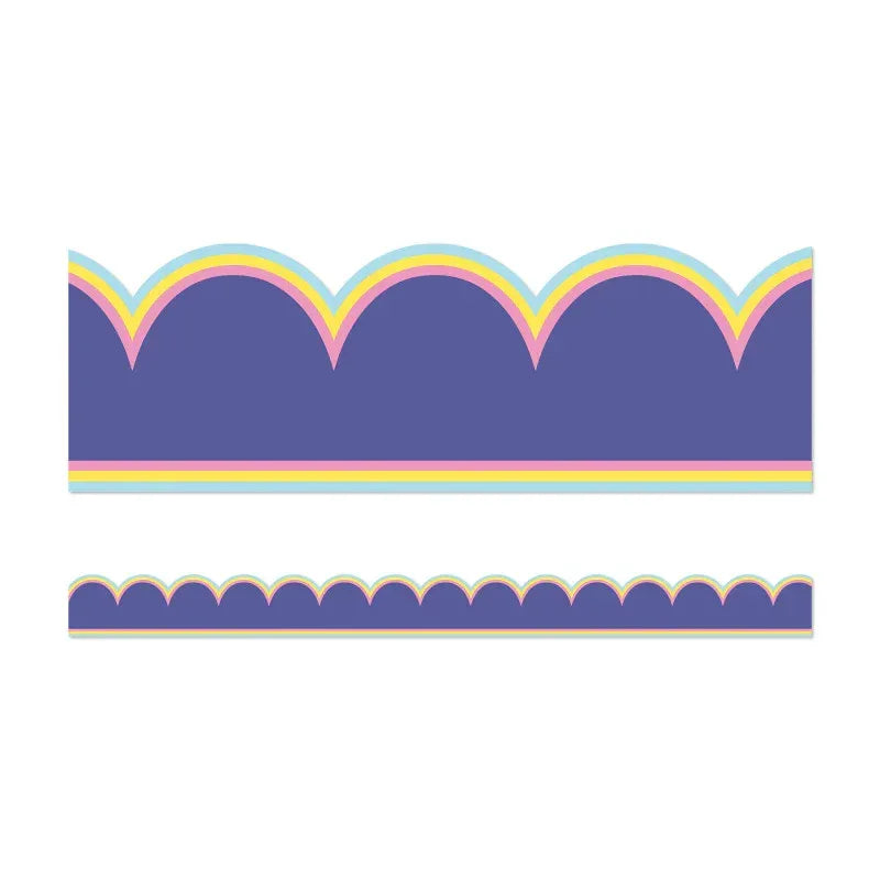 We Stick Together Pop of Purple Scalloped Bulletin Board Borders, 39 Feet