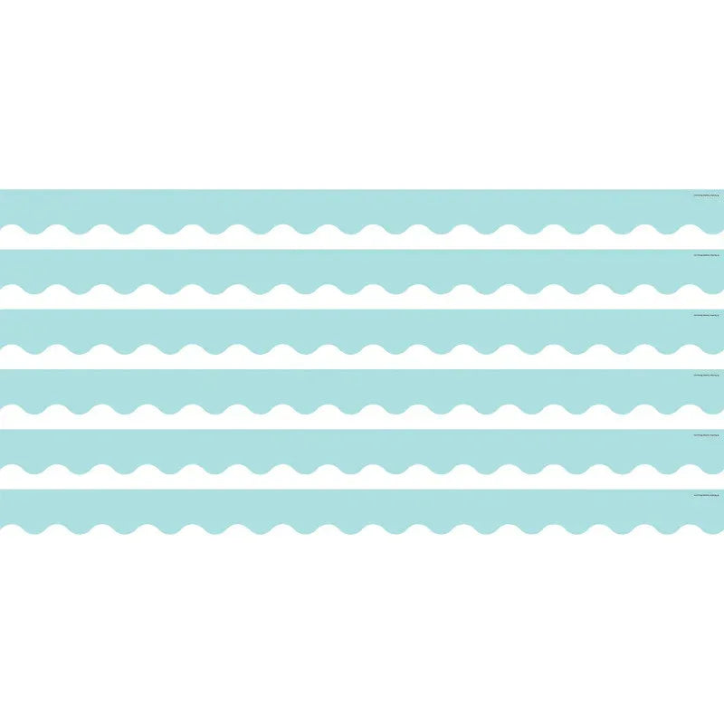Pastel Blue Scalloped Border Trim, 35 Feet Per Pack, 6 Packs