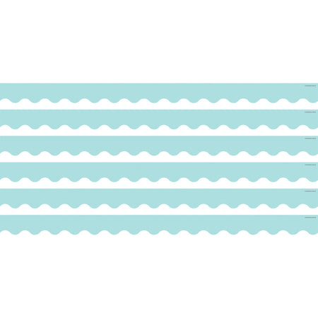 Pastel Blue Scalloped Border Trim, 35 Feet Per Pack, 6 Packs