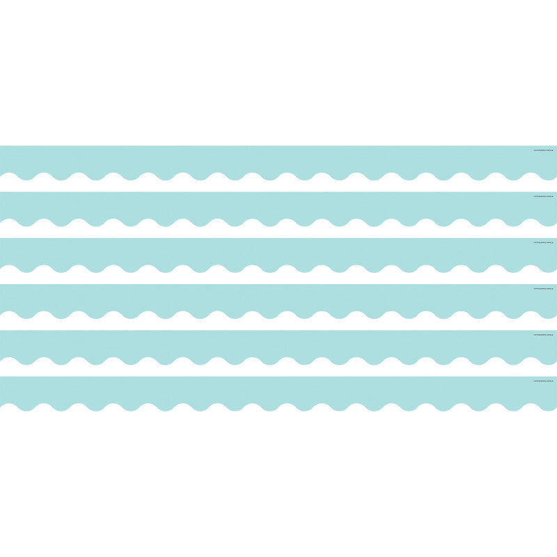 Pastel Blue Scalloped Border Trim, 35 Feet Per Pack, 6 Packs