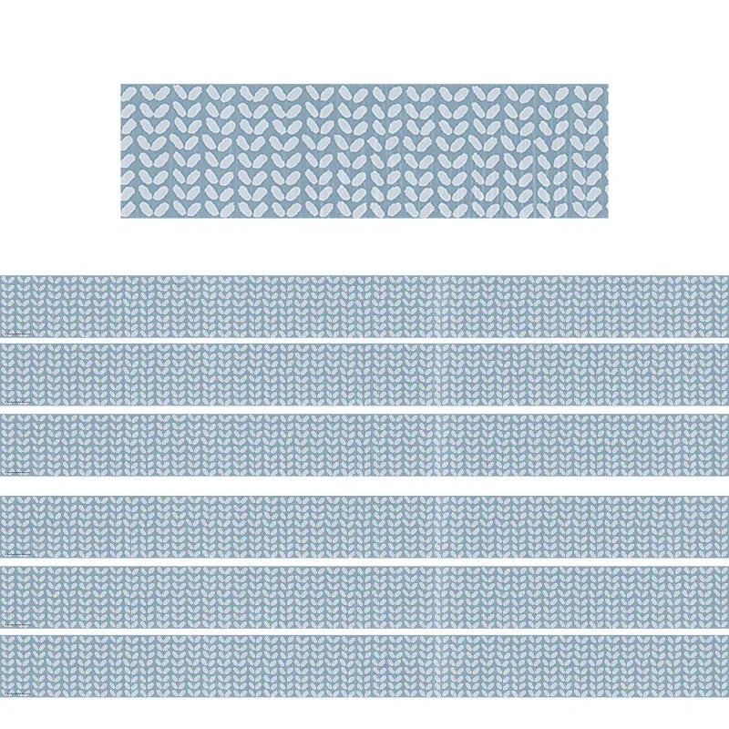 Classroom Cottage Blue Petals Straight Border Trim, 35 Feet Per Pack, 6 Packs