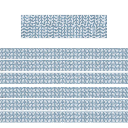 Classroom Cottage Blue Petals Straight Border Trim, 35 Feet Per Pack, 6 Packs