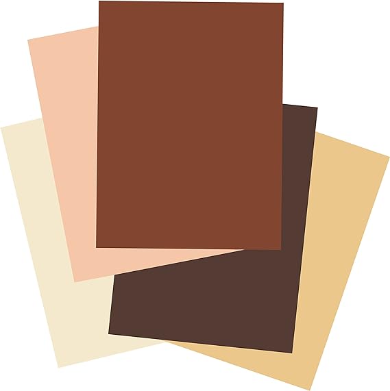 Tru-Ray® Shades of Me, Construction Paper, 5 Assorted Skin Tone Colors, 9" x 12", 50 Sheets