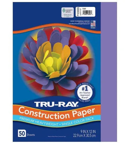 Pacon Tru-Ray Construction Paper 9" x 12" 50 Sheets Per Pack