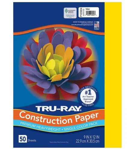 Pacon Tru-Ray Construction Paper 9" x 12" 50 Sheets Per Pack