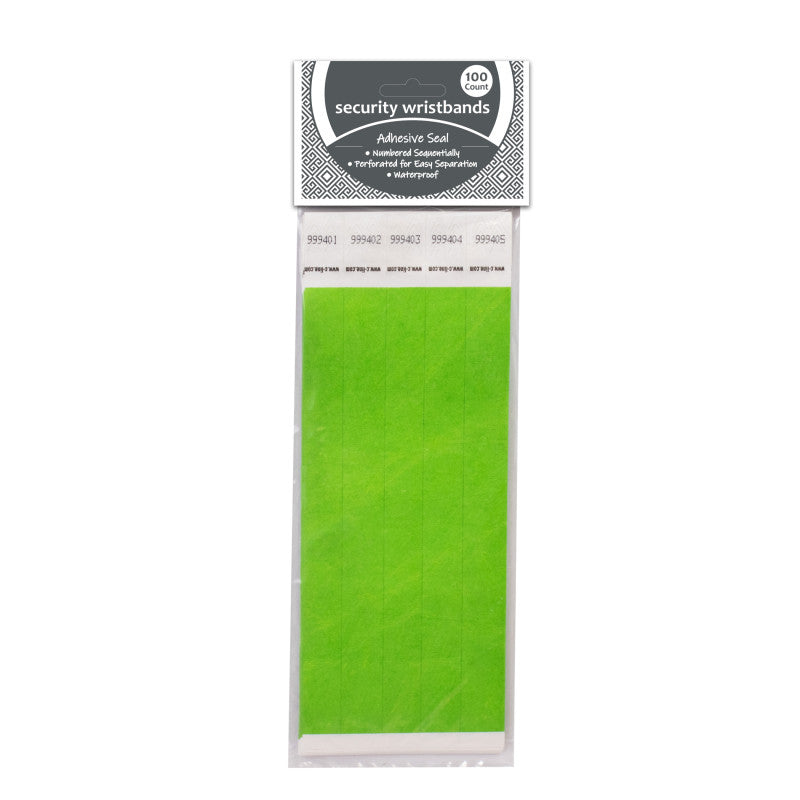 DuPont&trade; Tyvek&reg; Security Wristbands, Green, Pack of 100