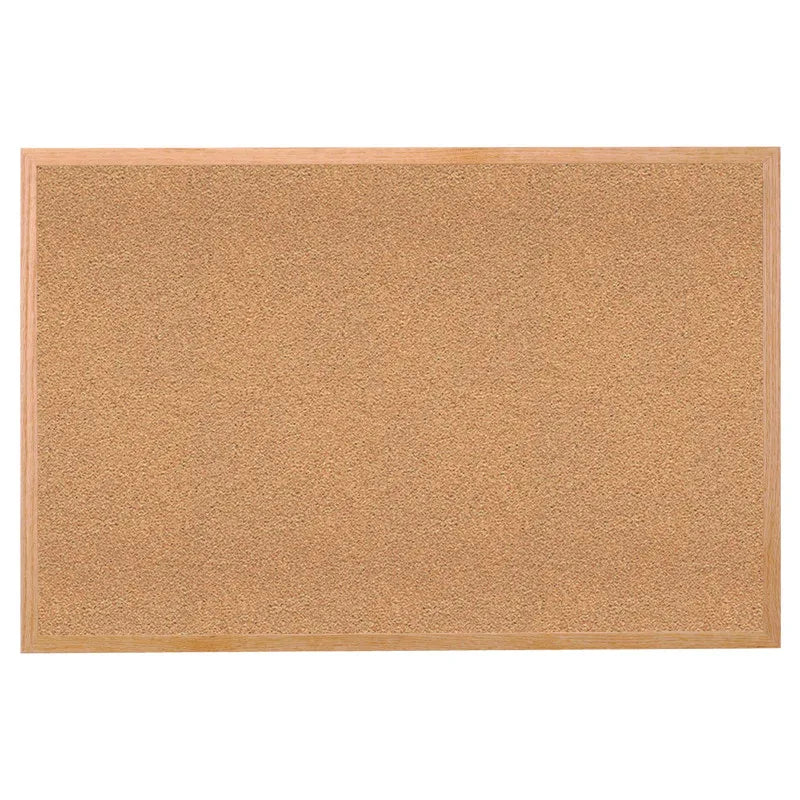 Natural Cork Bulletin Board with Wood Frame, 2'H x 3'W