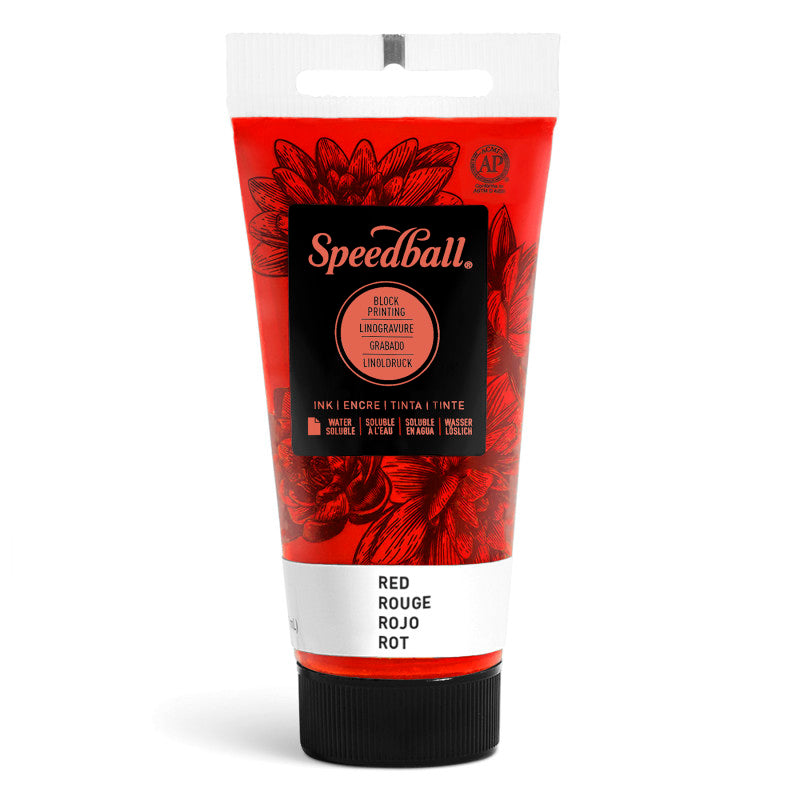 Water-Soluble Block Printing Ink, 1.25 oz, Red