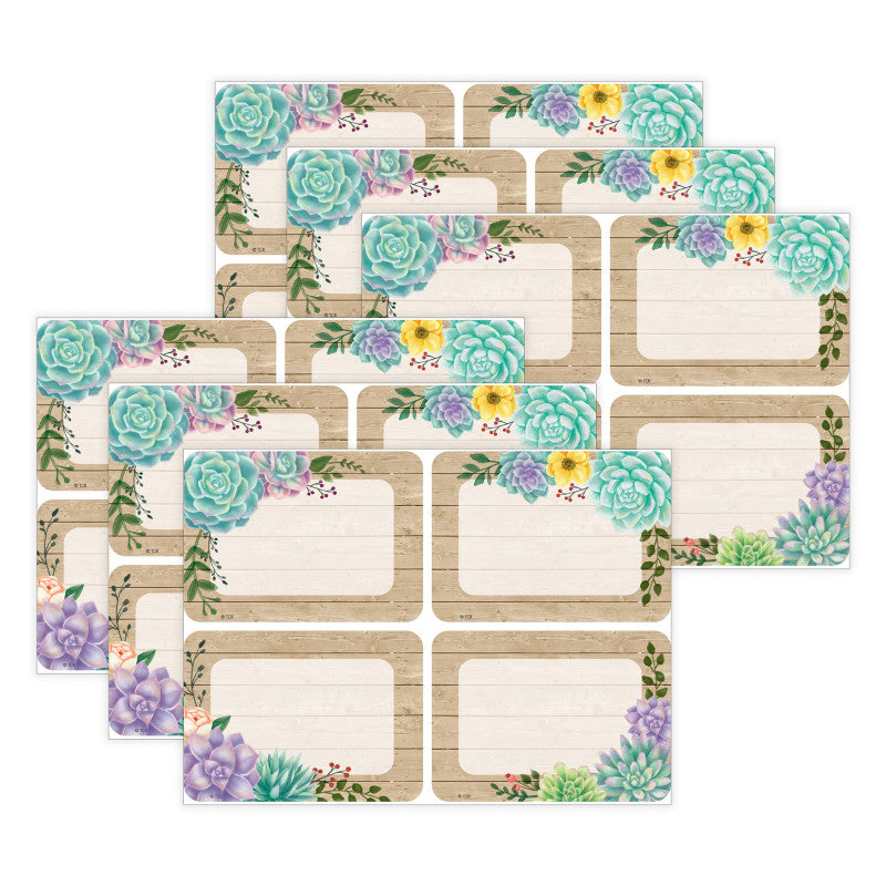 Rustic Bloom Name Tags/Labels, Multi-Pack, 36 Per Pack, 6 Packs