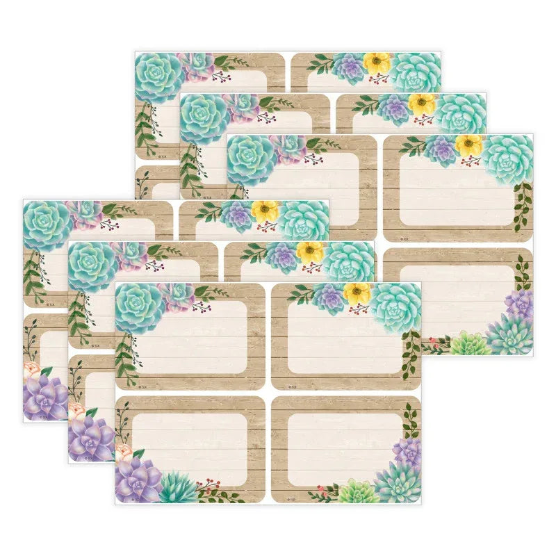Rustic Bloom Name Tags/Labels, Multi-Pack, 36 Per Pack, 6 Packs