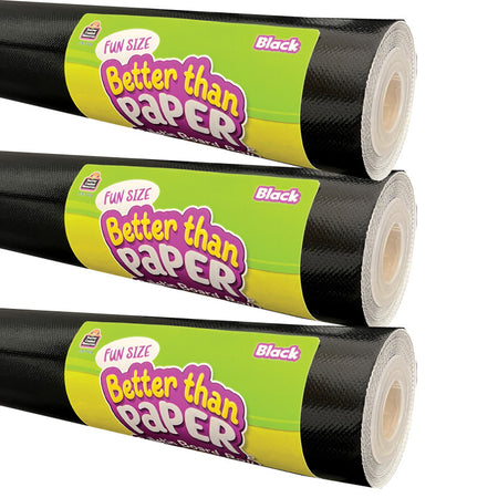 Fun Size Better Than Paper&reg; Bulletin Board Roll, 18" x 12', Black, Pack of 3