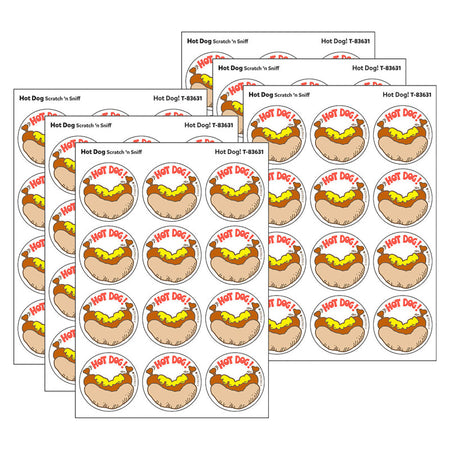 Hot Dog!/Hot Dog Scent Retro Scratch 'n Sniff Stinky Stickers&reg;, 24 Per Pack, 6 Packs