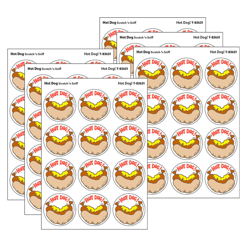 Hot Dog!/Hot Dog Scent Retro Scratch 'n Sniff Stinky Stickers&reg;, 24 Per Pack, 6 Packs