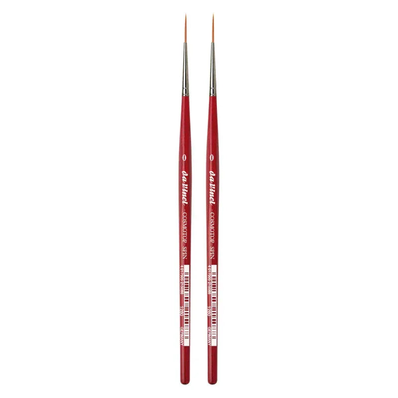 COSMOTOP-SPIN Rigger Brush, Synthetic, Acrylic & Watercolor, Pointed Liner, Series 5880, Size 0, Pack of 2