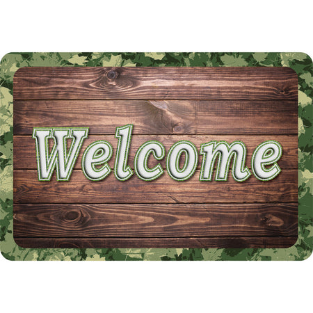 The Original Fun Mat&trade;, Welcome Mat, 15.5" x 23.5", Camo Wood Welcome