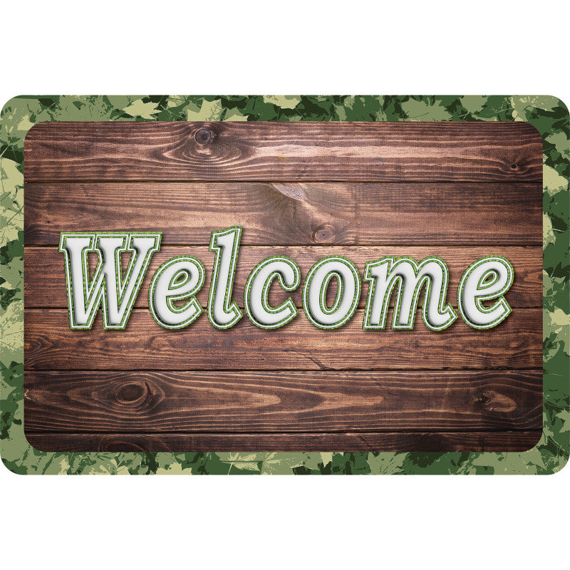 The Original Fun Mat&trade;, Welcome Mat, 15.5" x 23.5", Camo Wood Welcome