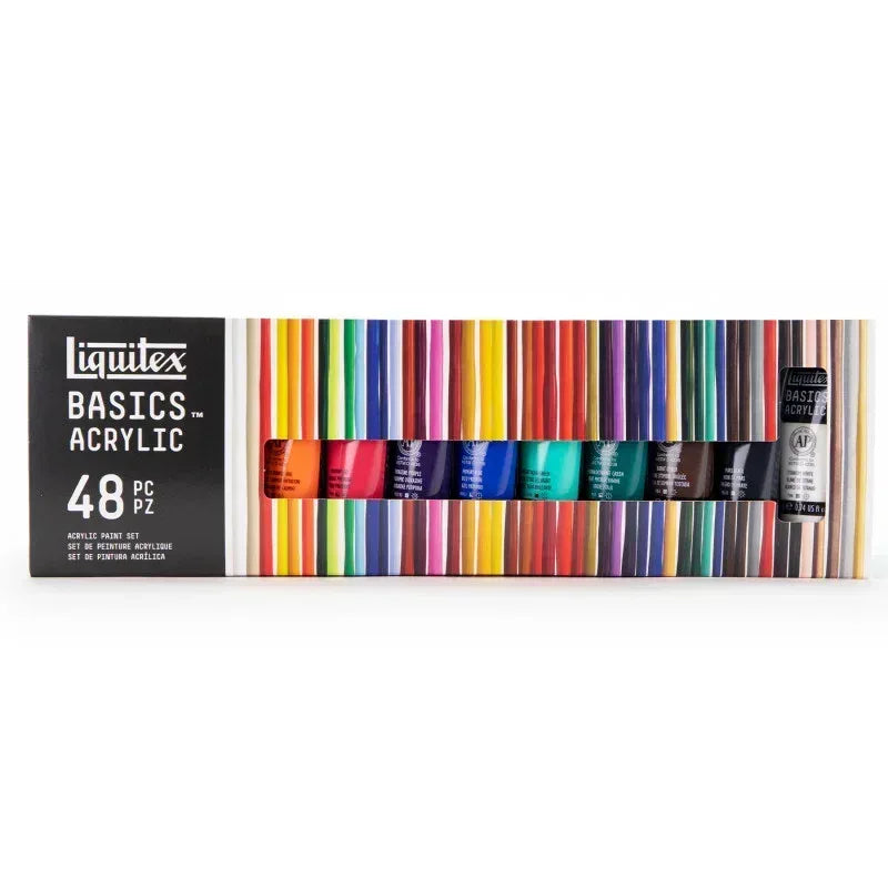 BASICS Acrylic Color, 22 mL Tubes, Assorted Colors, Set of 48