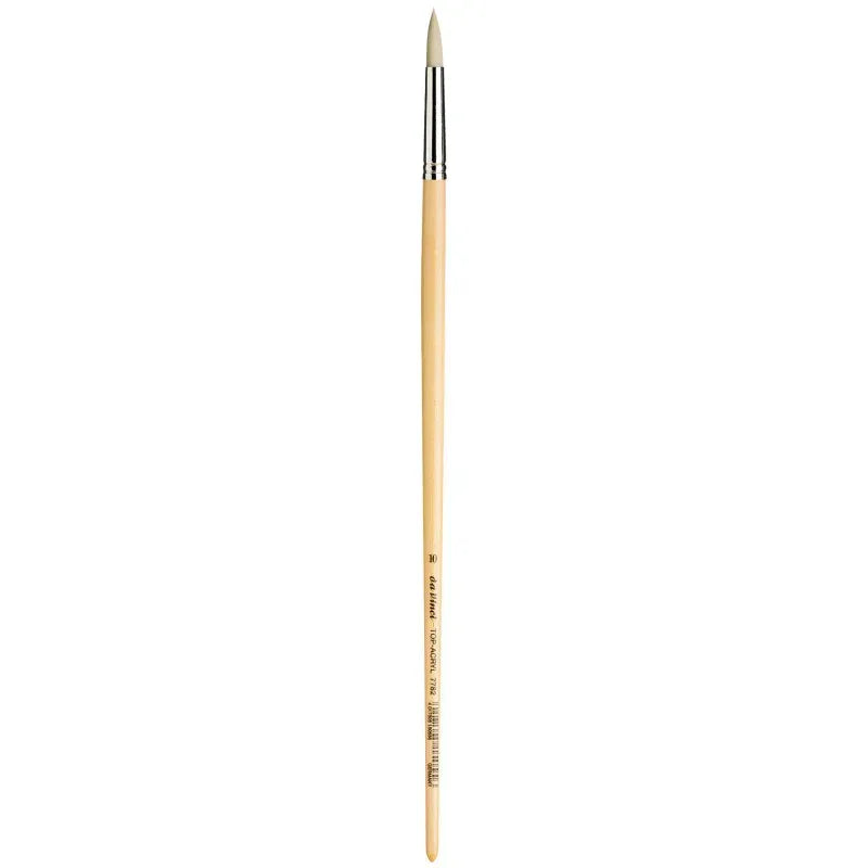 TOP-ACRYL White Brush, Synthetic, Acrylic & Oil, Round, Series 7782, Size 10