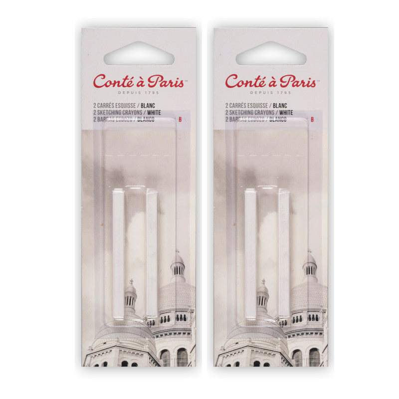 CarrÃ©s Esquisse Sketching Pastel Crayons, White B, 2 Per Pack, 2 Packs