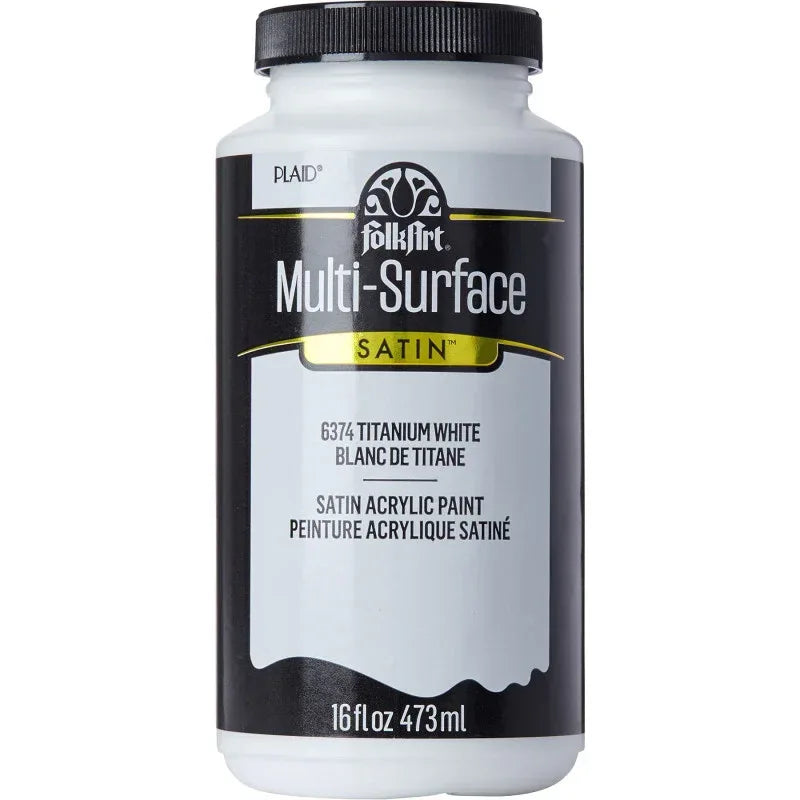 Acrylic Paint Multi-Surface Satin, 16oz., Titanium White