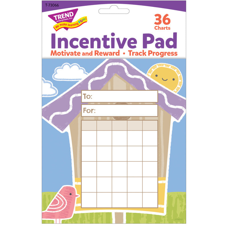 Garden Birdhouse Incentive Pad, 36 Sheets
