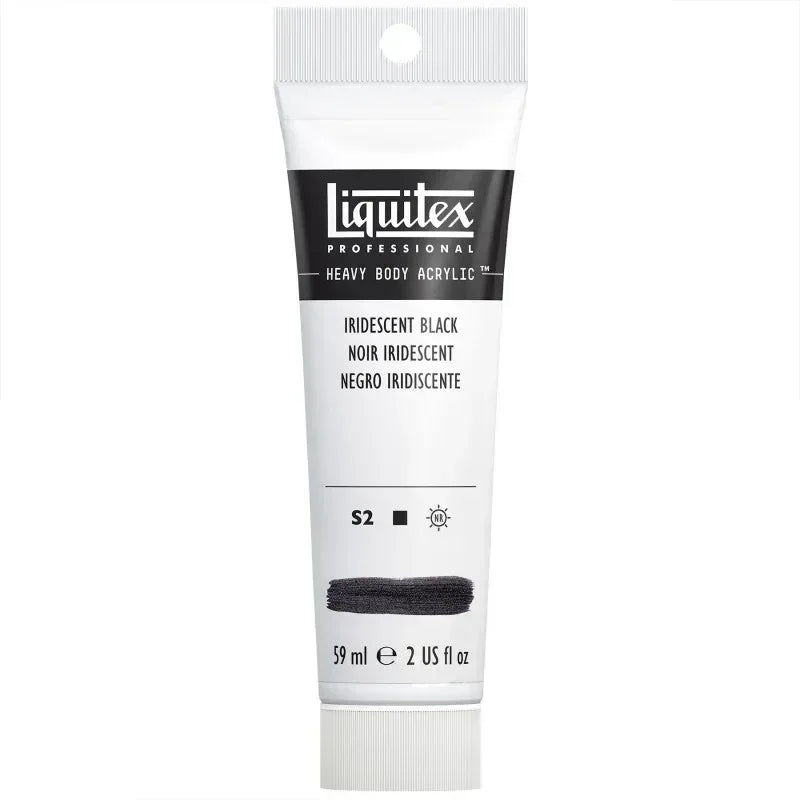 Professional Heavy Body Acrylic Paint, 59 mL Tube, Iridescent Black