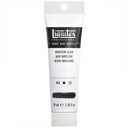 Professional Heavy Body Acrylic Paint, 59 mL Tube, Iridescent Black