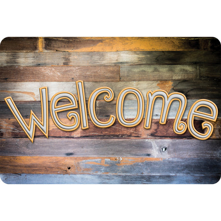 The Original Fun Mat&trade;, Welcome Mat, 15.5" x 23.5", Reclaimed Wood Welcome