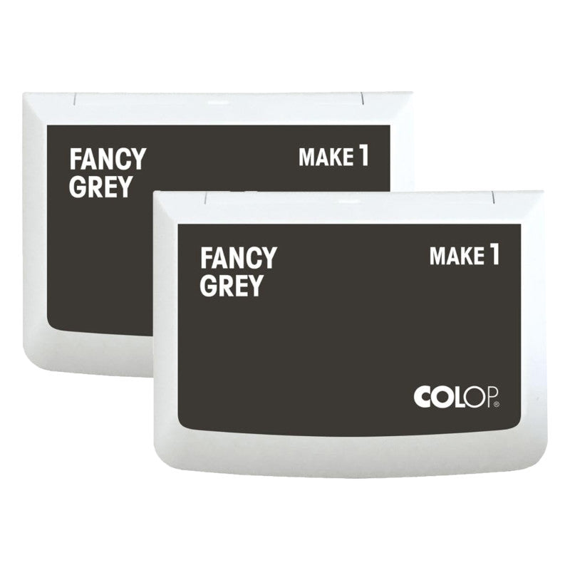 Make 1 Water-Based Acid-Free Craft Ink Stamp Pad, 3.5 x 2 Inches, Fancy Grey, 2 Pack