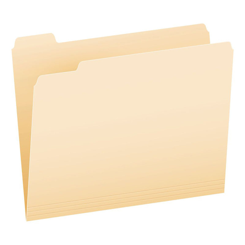 Essentials&trade; Manila File Folders, Letter Size, 1/5 Cut, 100 Per Box
