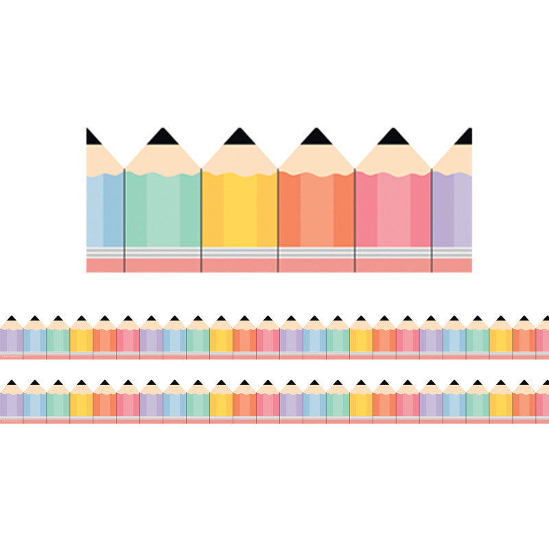 2-Pack Cool for School Pencils Die-Cut Border Trim