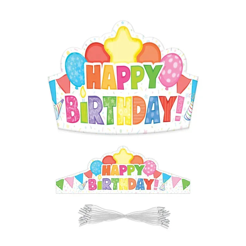 Happy Birthday Crowns, Pack of 30