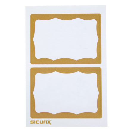 Adhesive Badges, Gold Border, Pack of 100