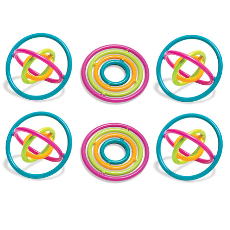 Gyrobi, Plastic Ring Fidget Toy, Pack of 6