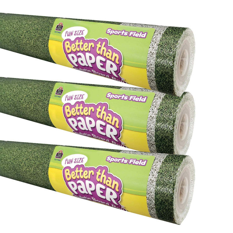 Fun Size Better Than Paper&reg; Bulletin Board Roll, 18" x 12', Sports Field, Pack of 3