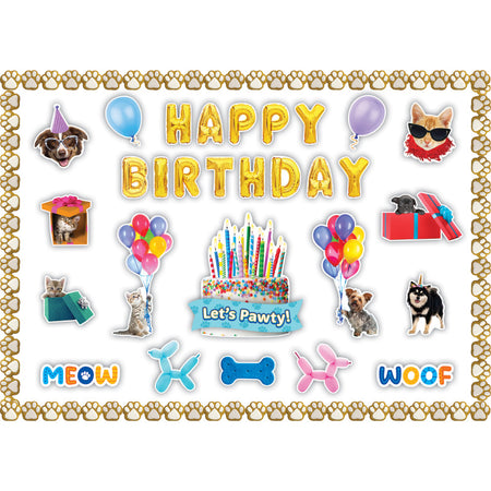 Cats and Dogs Happy Birthday Create & Decorate Quick Kit, 95 Pieces