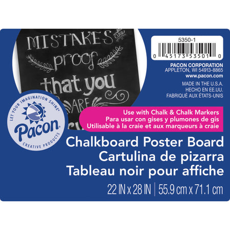 Premium Chalkboard Poster Board, Black, 22" x 28", 25 Sheets DIXP5350-1
