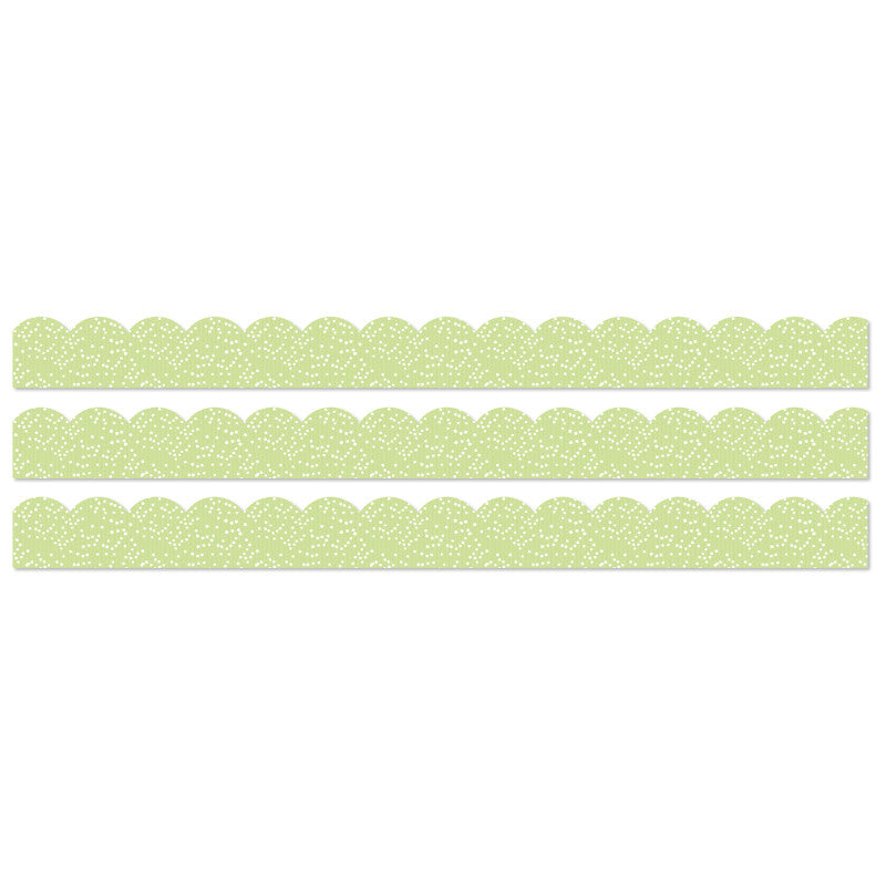 Crafty and Cool Light Green with Dots Scalloped Bulletin Board Borders, 39 Feet Per Pack, 3 Packs