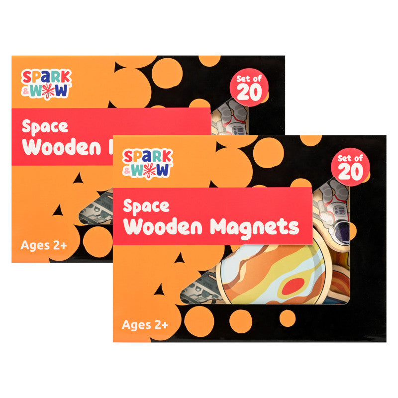 Spark & Wow Wooden Magnets - Space Per Set, 2 Sets