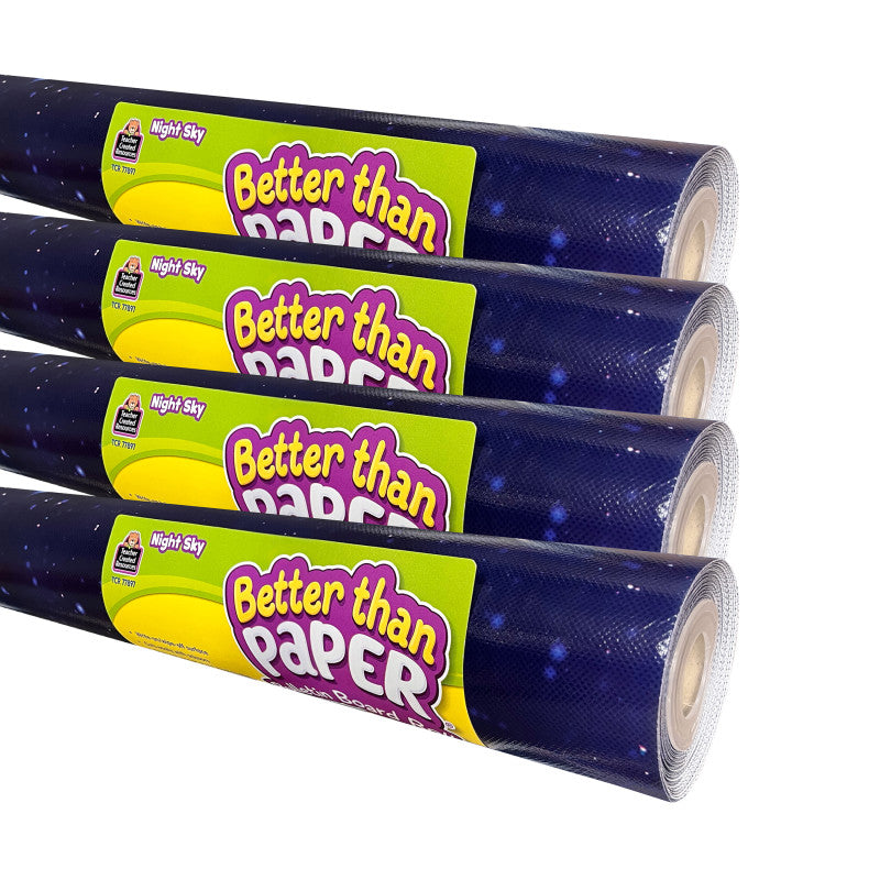 Better Than Paper&reg; Bulletin Board Roll, Night Sky, 4-Pack