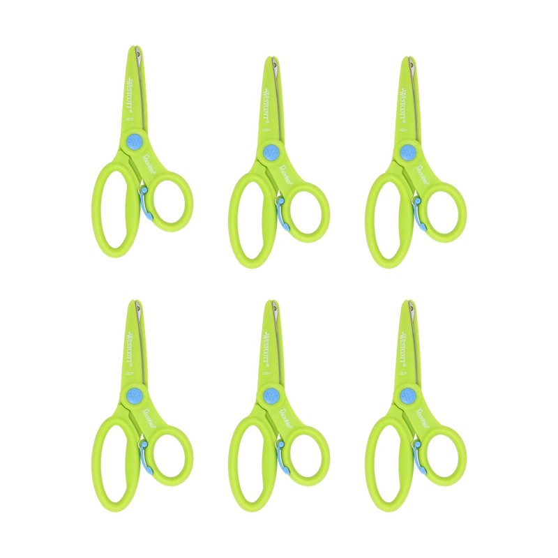 Preschool Training Scissors, 5", Assorted Colors, Pack of 6
