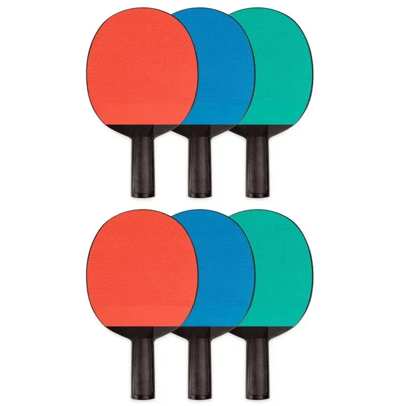 Plastic Rubber Face Table Tennis Paddle, Pack of 6
