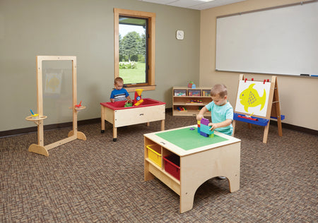 Jonti-Craft® KYDZ Building Table - Preschool Brick Compatible - with Colored Tubs