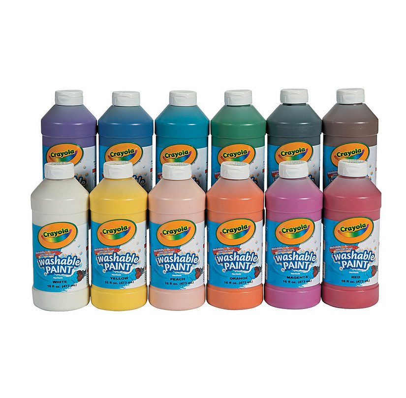 Crayola® Washable Paint 16 OZ. (BIN542016) Multi set of 12