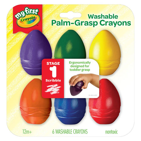 Crayola® Washable Palm-Grasp Crayons in Egg Shape, for Toddlers, Pack of 6 (BIN811451)