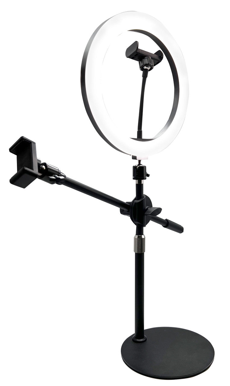HamiltonBuhl® Content Creators Set - Ring Light with Dual Smartphone Holders
