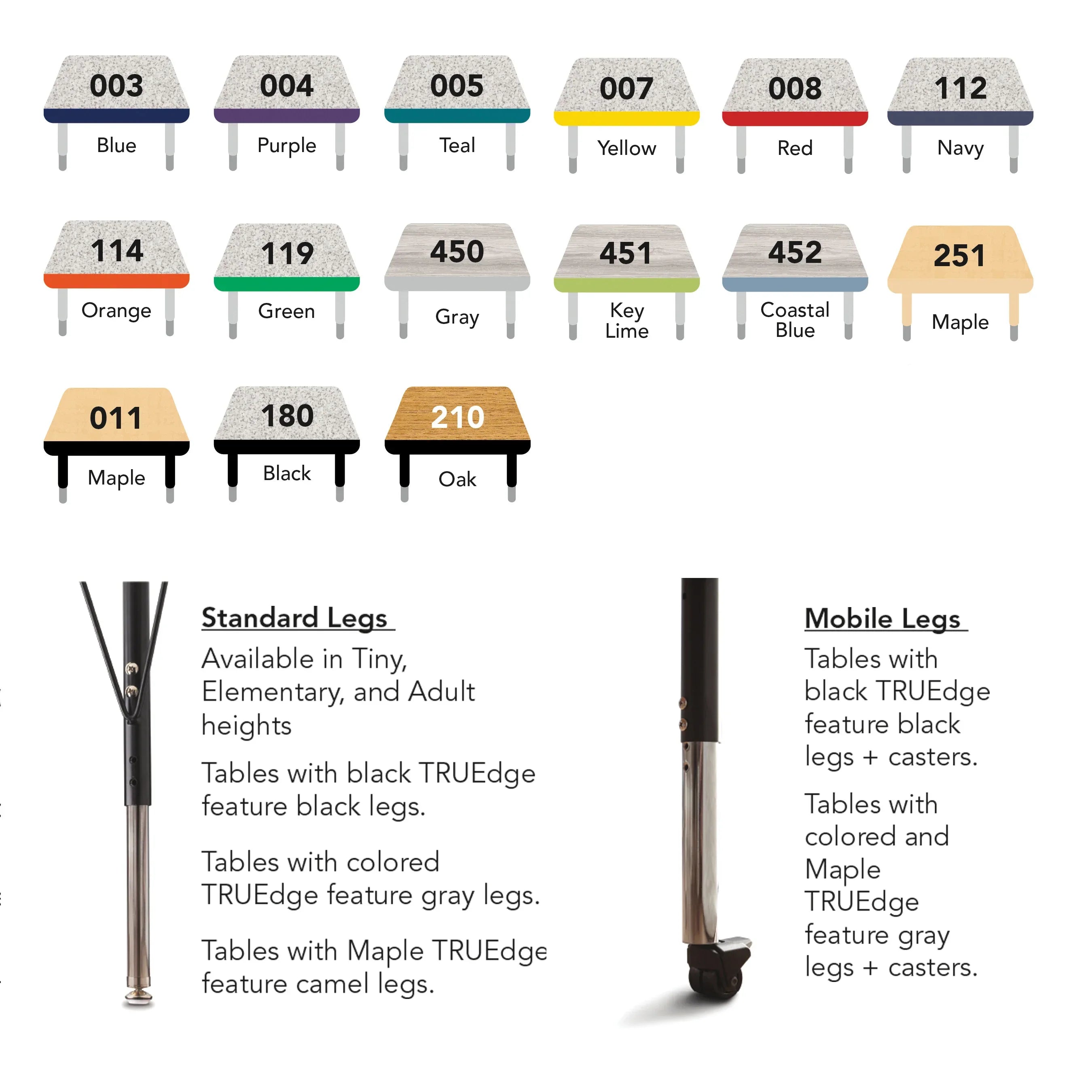 Berries® Kidney Activity Table - 48" X 72", Mobile - Maple/Black/Black