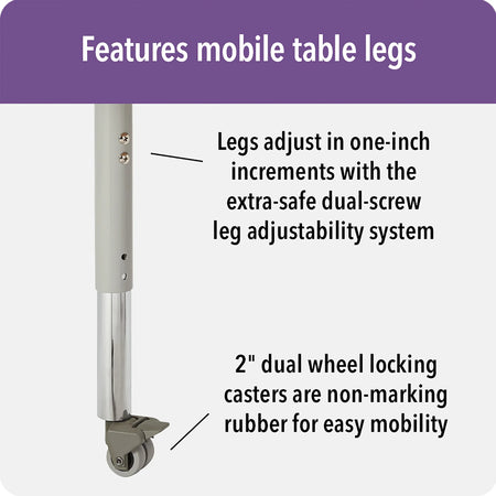 Berries® Rectangle Activity Table - 30" X 48", Mobile - Oak/Black/Black