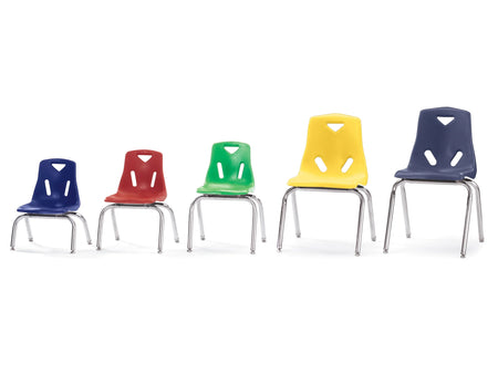 Berries® Stacking Chair with Chrome-Plated Legs - 16" Ht - Teal
