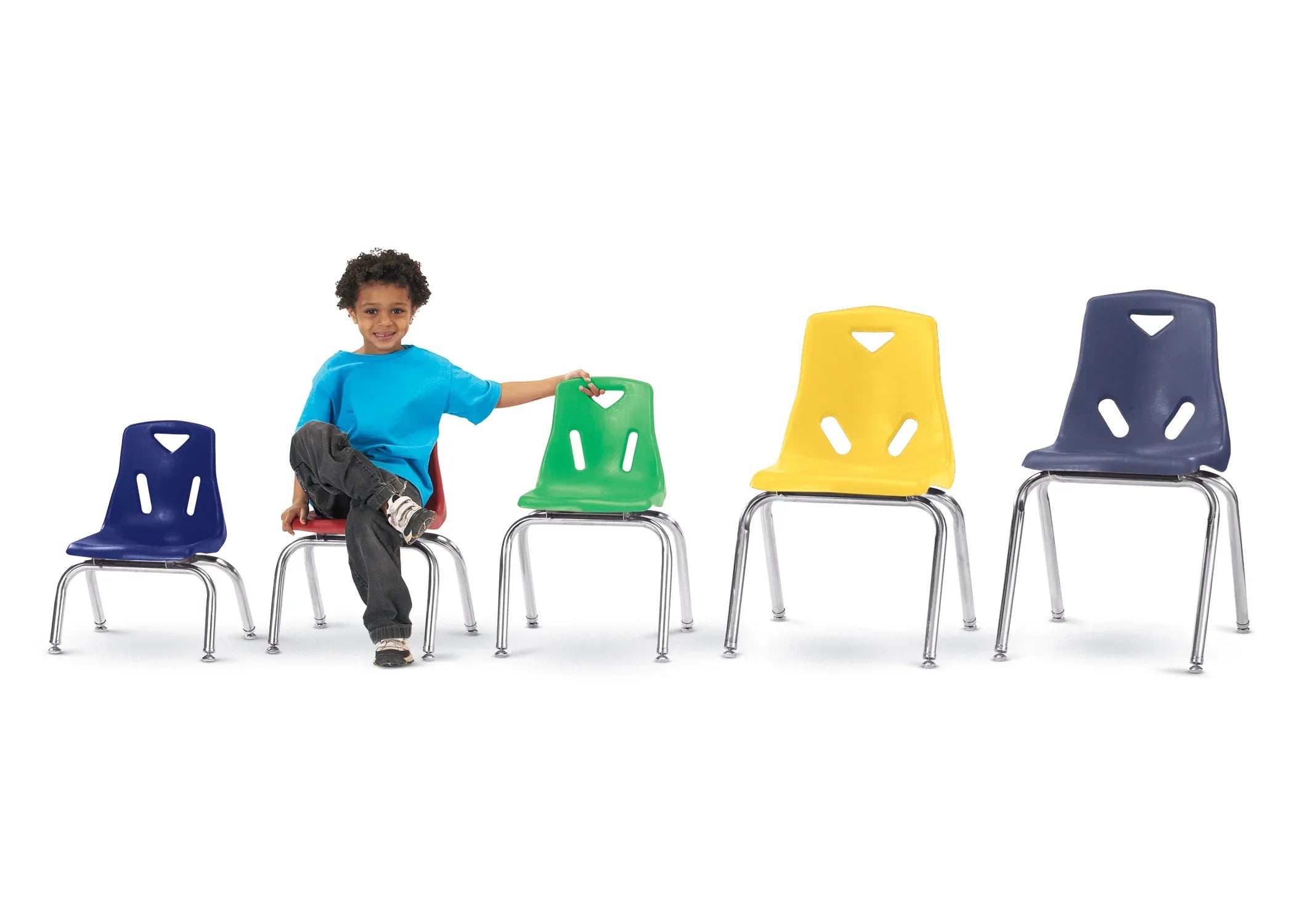 Berries® Stacking Chair with Chrome-Plated Legs - 16" Ht - Purple